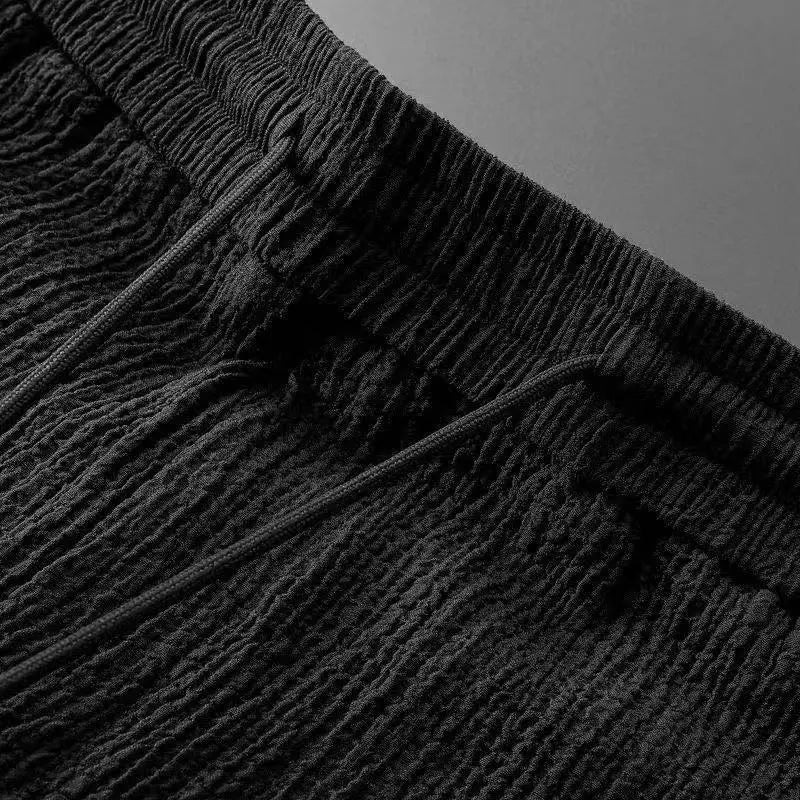 Men's Summer Leisure Suit – Short Sleeve Top & Drawstring Trousers