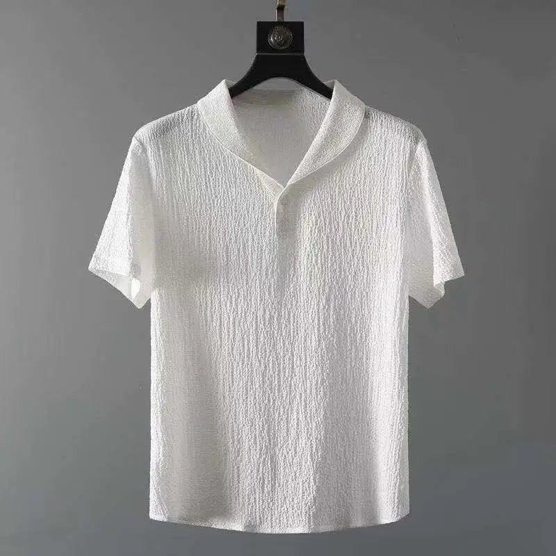 Men's Summer Leisure Suit – Short Sleeve Top & Drawstring Trousers