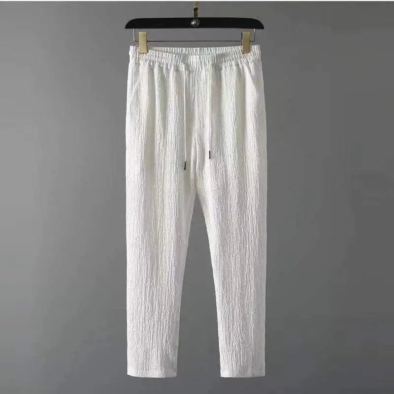 Men's Summer Leisure Suit – Short Sleeve Top & Drawstring Trousers