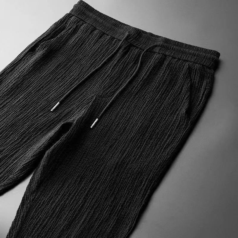 Men's Summer Leisure Suit – Short Sleeve Top & Drawstring Trousers