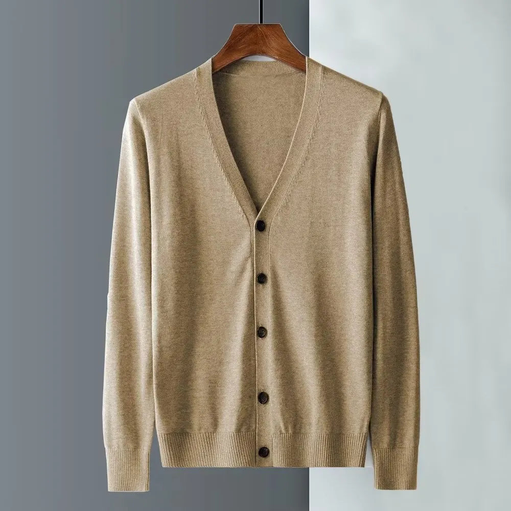 Men's Casual V-Neck Solid Colour Sweater Cardigan
