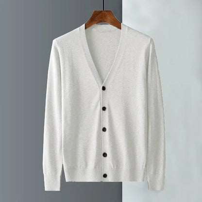 Men's Casual V-Neck Solid Colour Sweater Cardigan