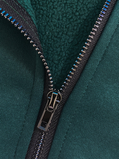 Men’s Monaco Fleece Zip Pullover Sweatshirt – Casual Comfort with Lettering