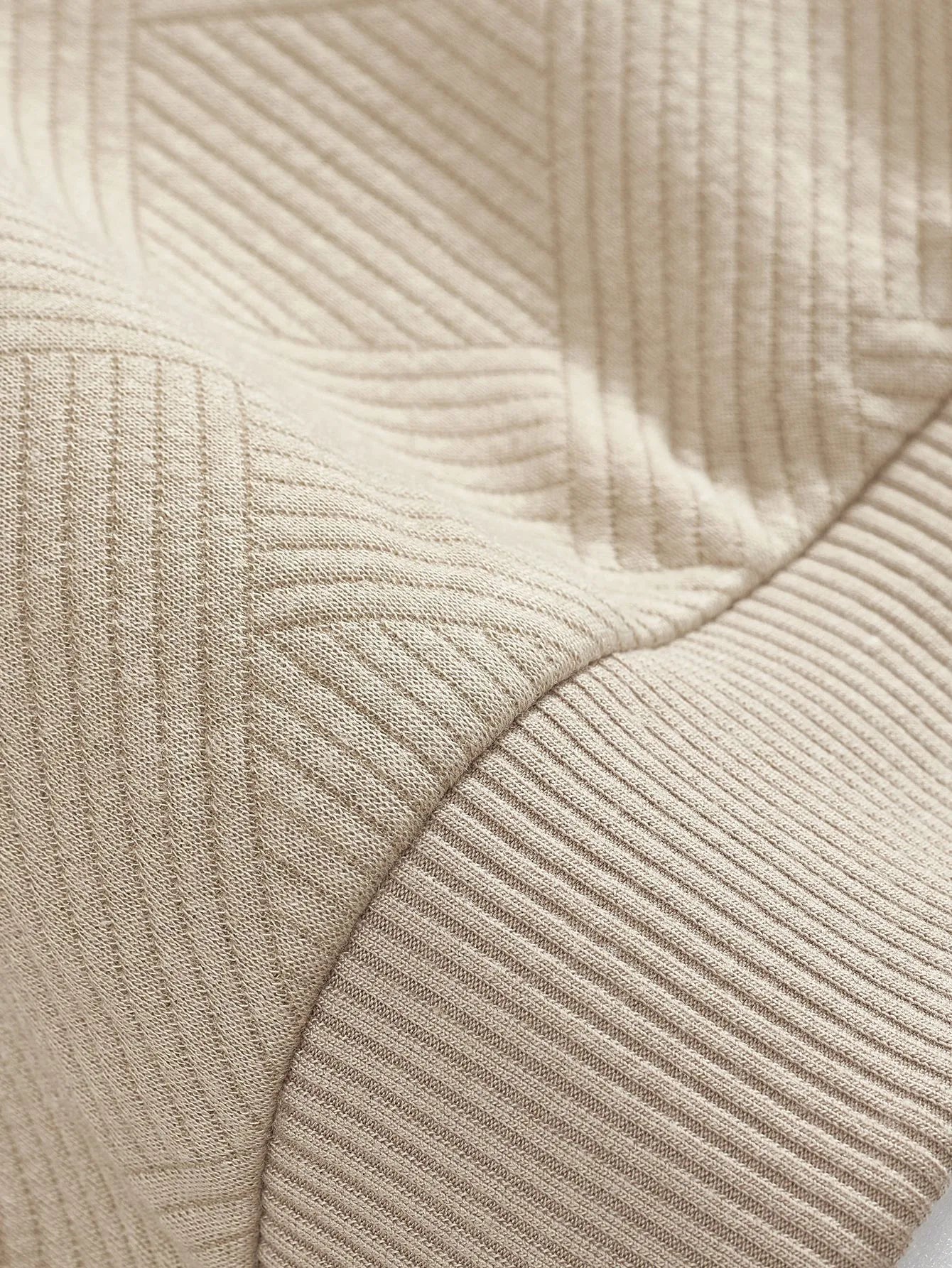 Men's Jacquard Lapel Half-Zip Sweatshirt – Solid Colour Long-Sleeved Top