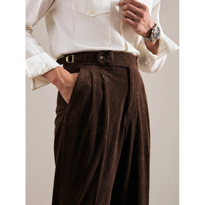 Velvet Pleated Suit Pants — Classic Luxury & Effortless Refinement