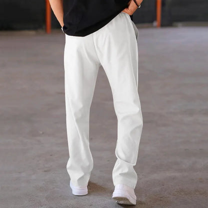 Men's Casual Loose Straight Pants with Drawstring Design