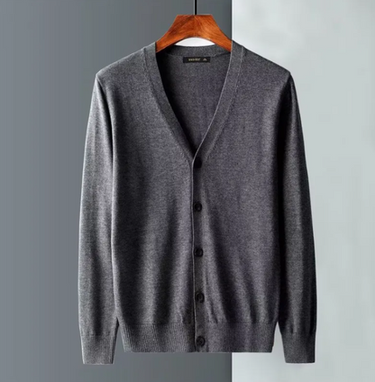 Men's Casual V-Neck Solid Colour Sweater Cardigan