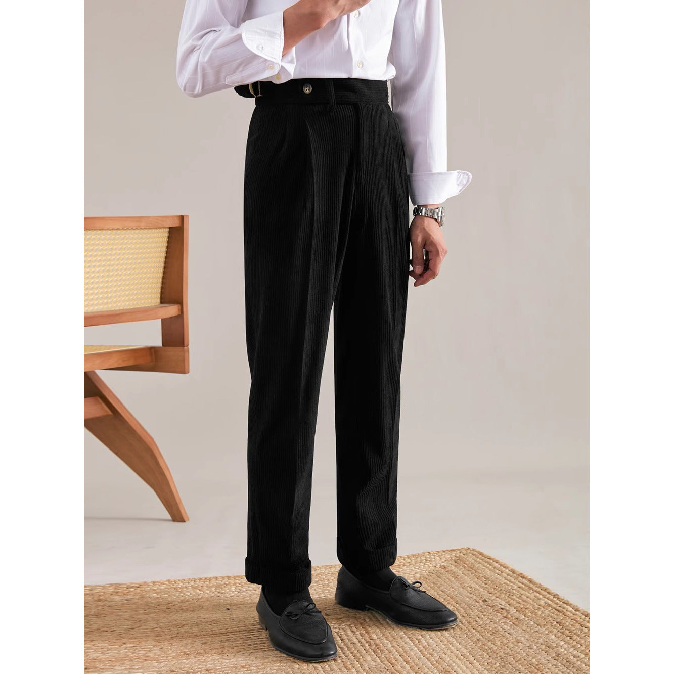 Velvet Pleated Suit Pants — Classic Luxury & Effortless Refinement