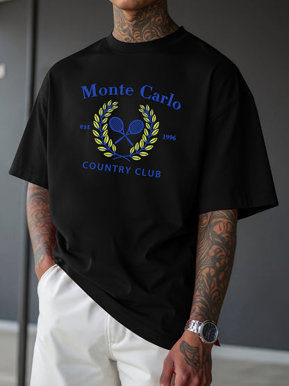 "Monte Carlo Country Club Tennis" Casual Men's T-Shirt
