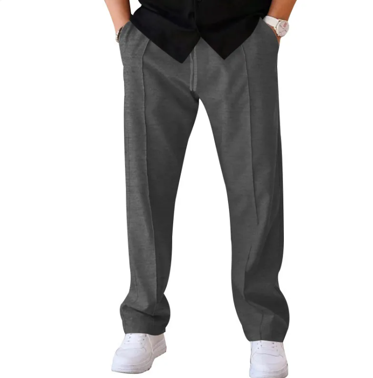 Men's Casual Loose Straight Pants with Drawstring Design