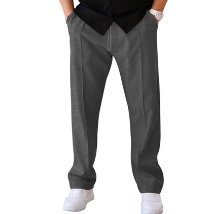 Men's Casual Loose Straight Pants with Drawstring Design