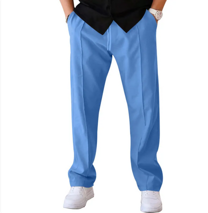 Men's Casual Loose Straight Pants with Drawstring Design