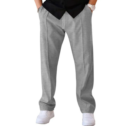 Men's Casual Loose Straight Pants with Drawstring Design
